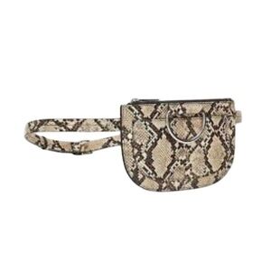 Zara Snakeskin Print Brown and Tan Belt Bag